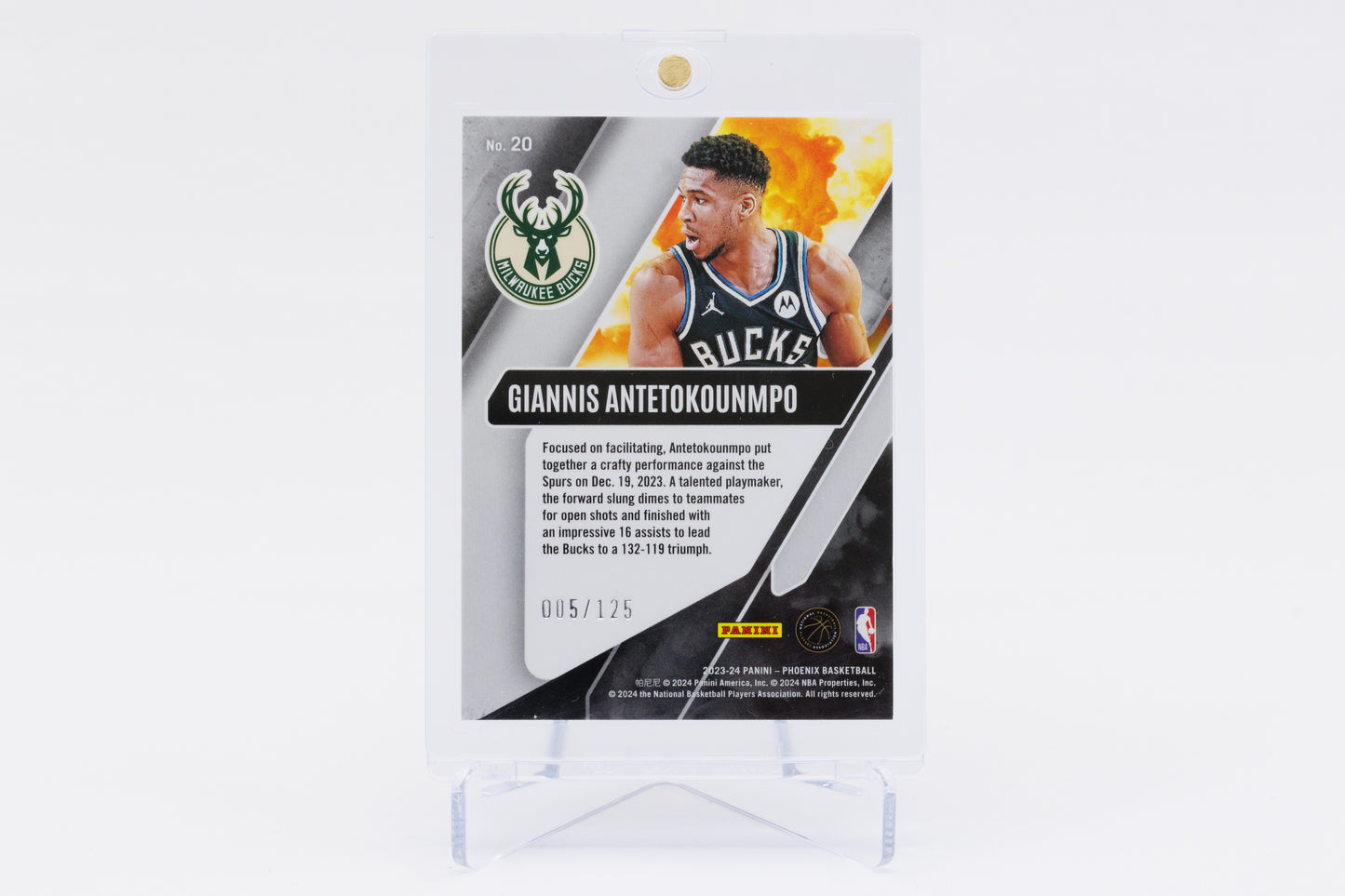 2023-2024 Panini Phoenix - Giannis Antetokounmpo 5/125 Operation Detonation Red
