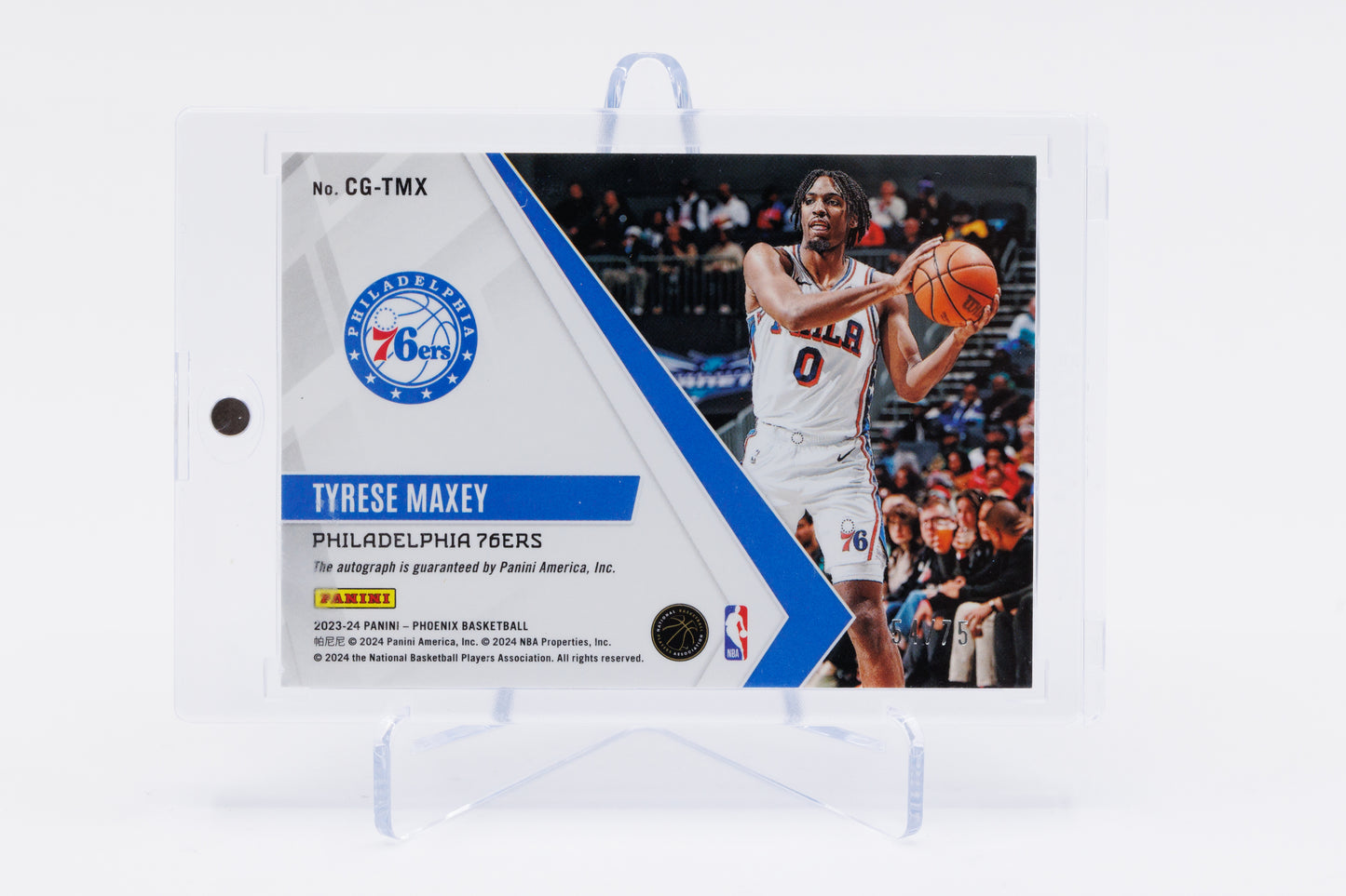 2023-2024 Panini Phoenix - Tyrese Maxey Calligraphy 54/75 Auto