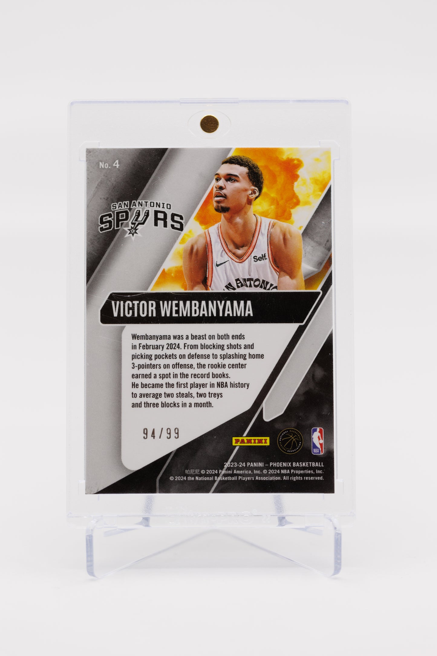 2023-2024 Panini Phoenix - Victor Wembanyama 94/99 Rookie Operation Detonation Pink