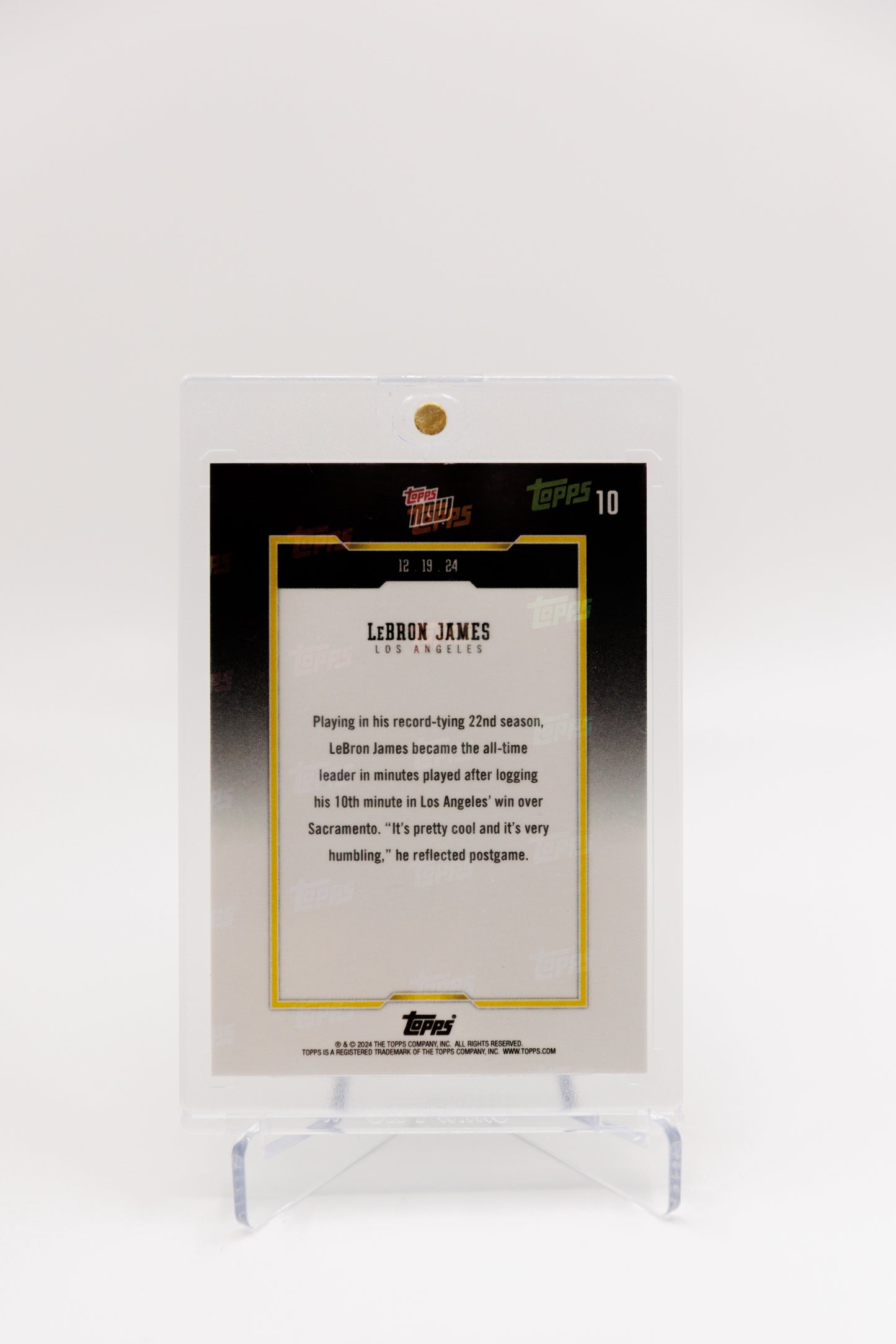 2024 Topps Now - LeBron James All Time Leader Minutes Played Gold Parallel #40/50