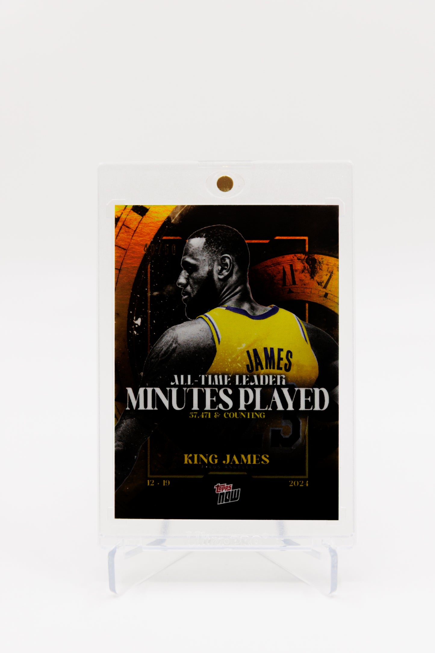 2024 Topps Now - LeBron James All Time Leader Minutes Played Gold Parallel #40/50