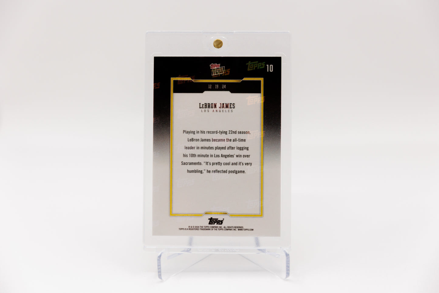 2024 Topps Now - LeBron James All Time Leader Minutes Played Gold Parallel #40/50
