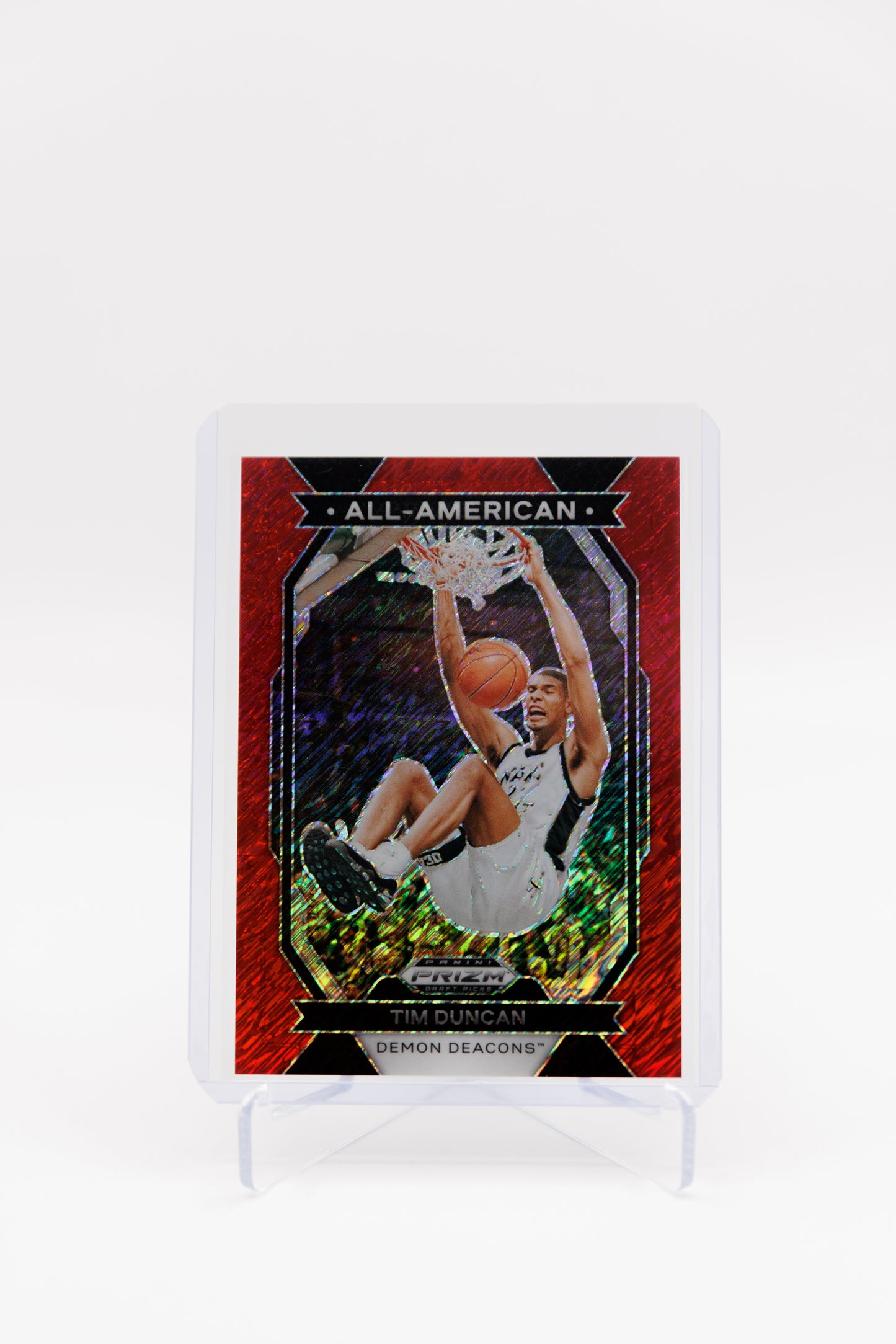 2024 Panini Prizm Draft Picks - Tim Duncan - All-American Red Shimmer 5/9 FOTL