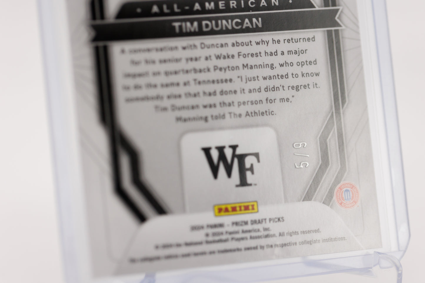 2024 Panini Prizm Draft Picks - Tim Duncan - All-American Red Shimmer 5/9 FOTL