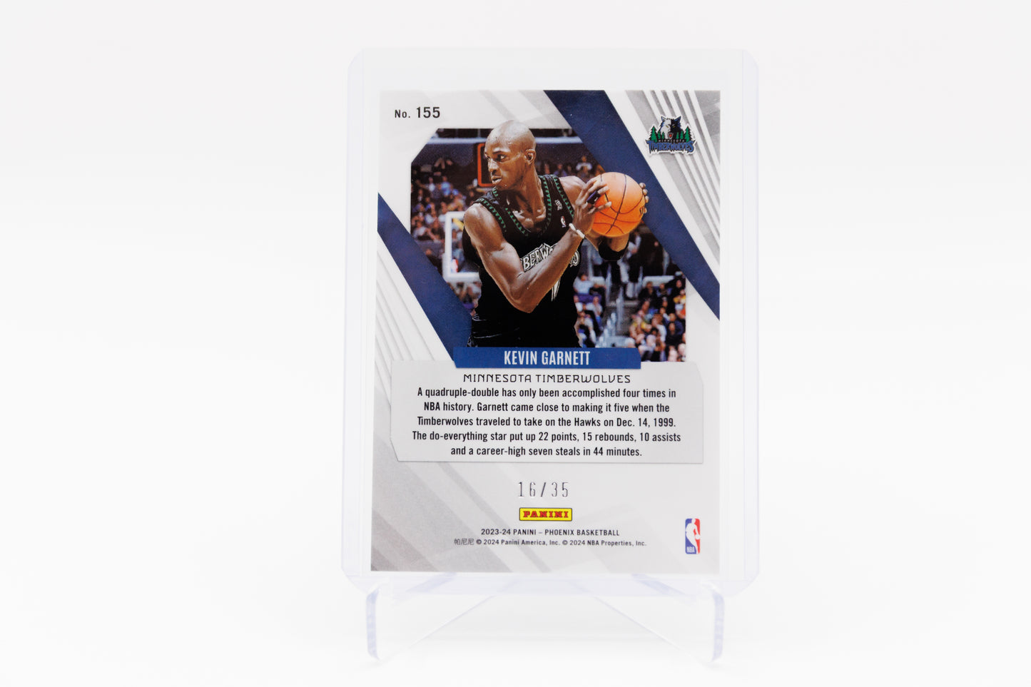Kevin Garnett 2023 Panini Phoenix Blue #155 Serial Numbered 16/35