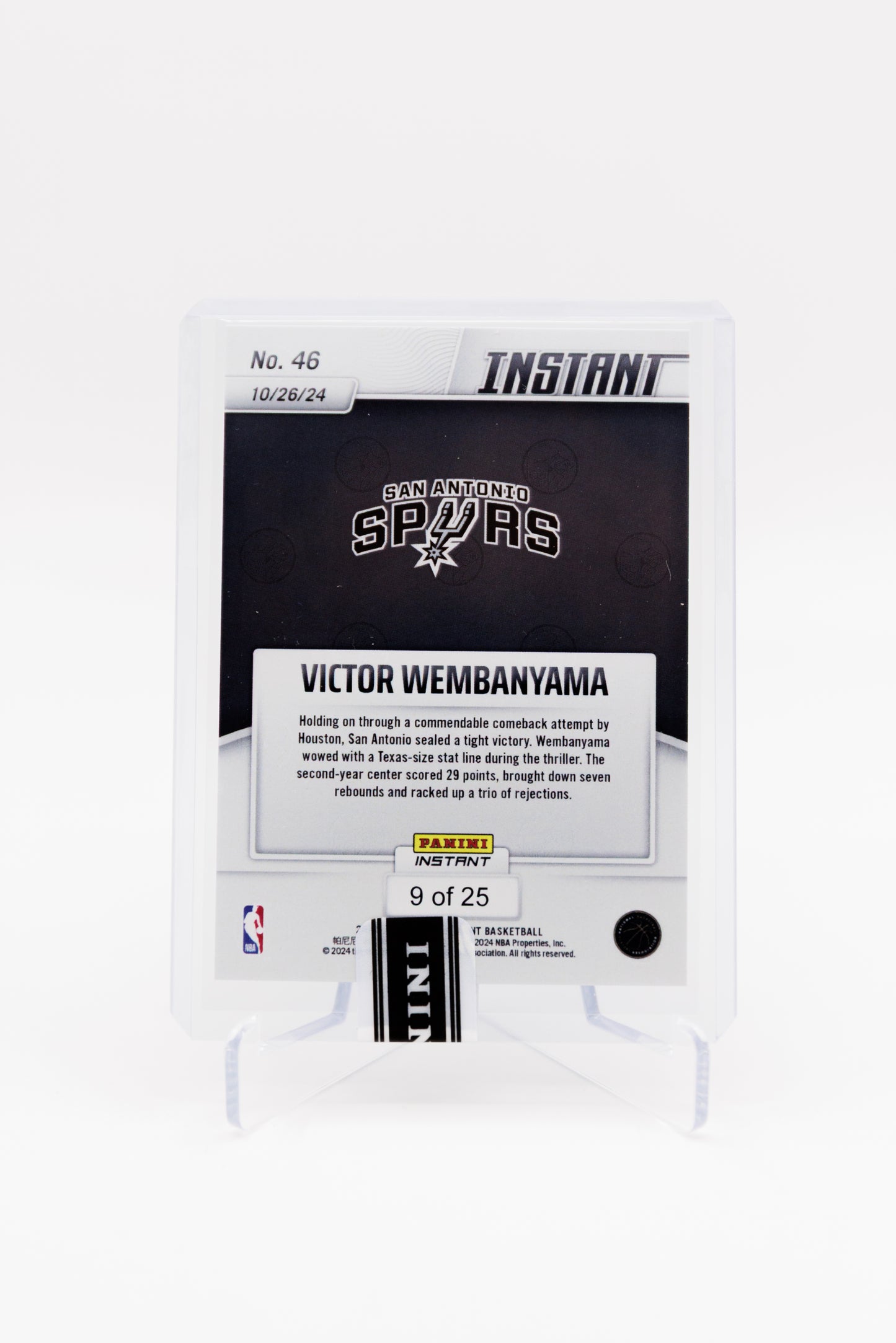 2024 Panini Instant Jungle -  Victor Wembanyama - Wins Lonestar Showdown 9/25